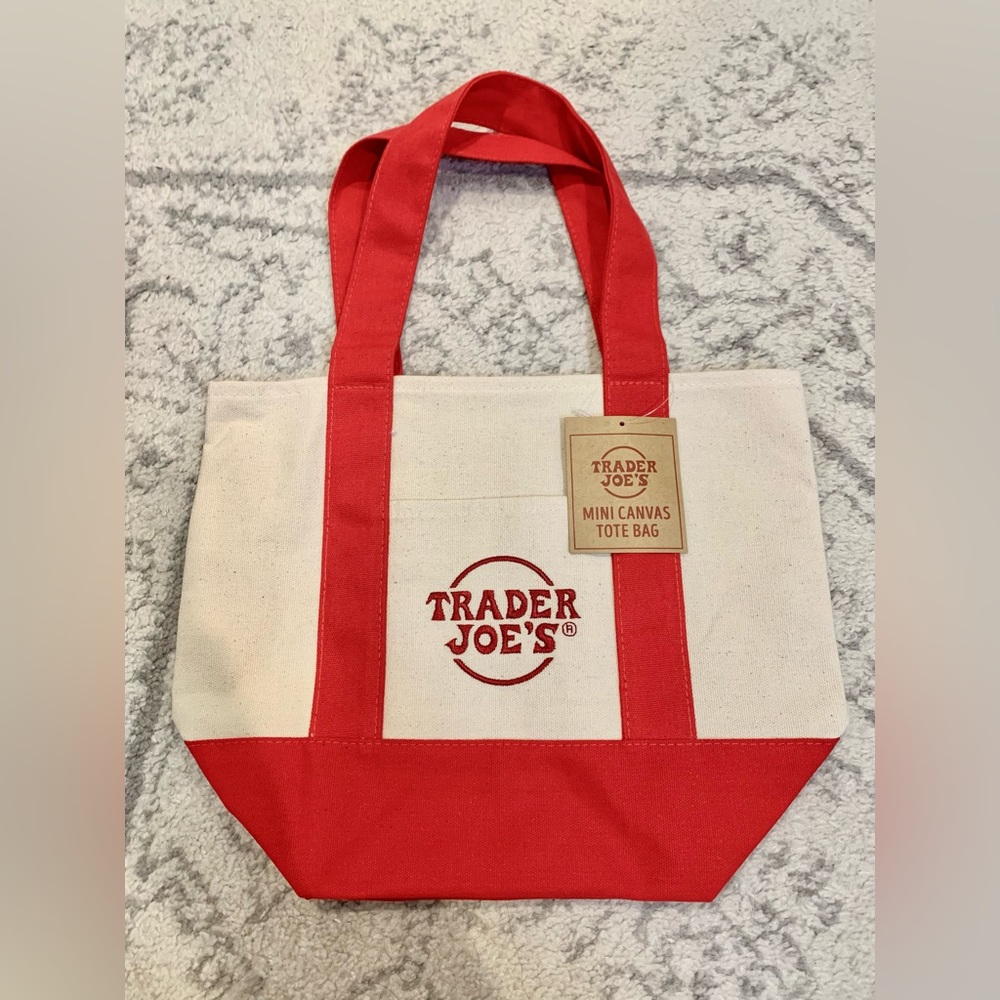 NWT Trader Joe’s Mini Canvas Tote Bag - Red